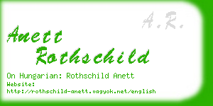 anett rothschild business card